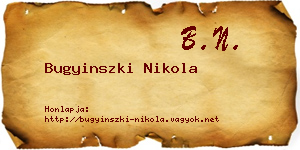 Bugyinszki Nikola névjegykártya